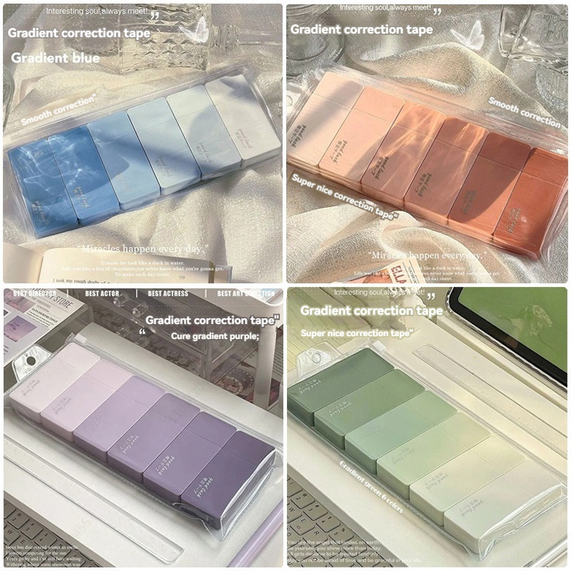 6Pcs High Appearance White Cor - Correction Tape Roller ulasan dan harga